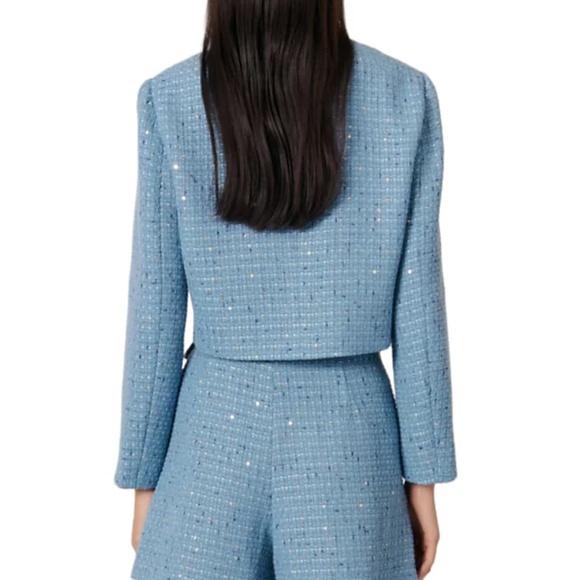 Vilya Short Sequin Embellished Tweed Jacket - Picture 2 of 12
